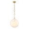 Designers Fountain Wine Flower 60 Watt 1-Light Brushed Gold Glam Pendant Light with White Art Glass Shade D329M-14P-BG - alternate 3
